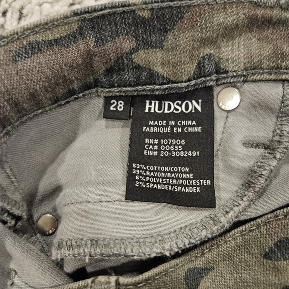 Hudson SZ 28 Green Camo Skinny Stretch Military Streetwear Casual Jeans - Picture 4 of 12